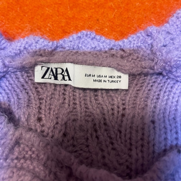 Zara lilac knit pompom short sleeve sweater EUC - Picture 4 of 10